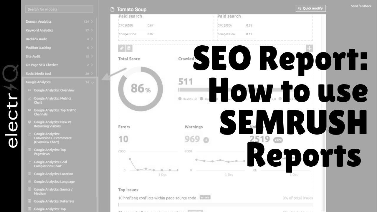 web optimization Report: The right way to use SEMRUSH Reviews