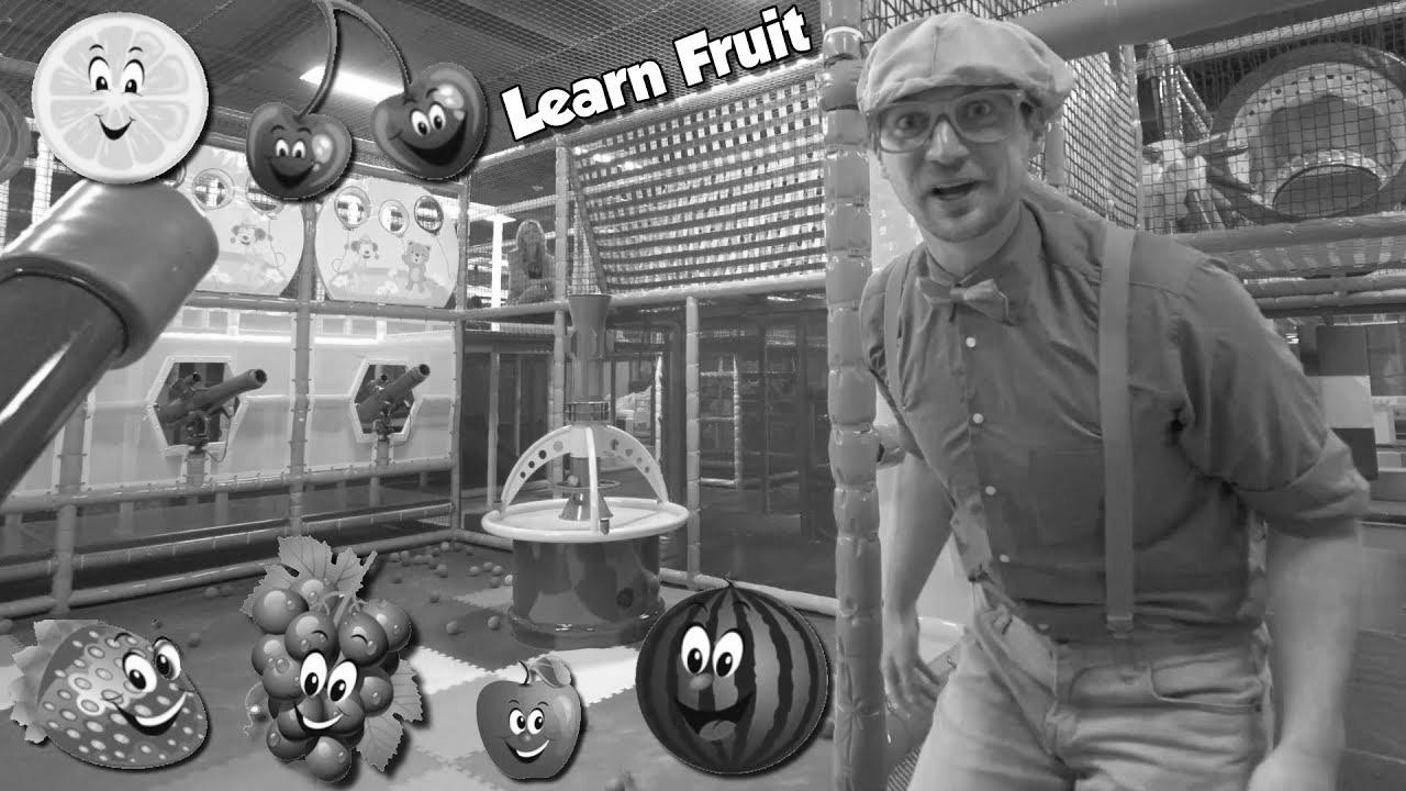 Be taught Fruits with Blippi |  Educational Indoor Playground Videos for Children