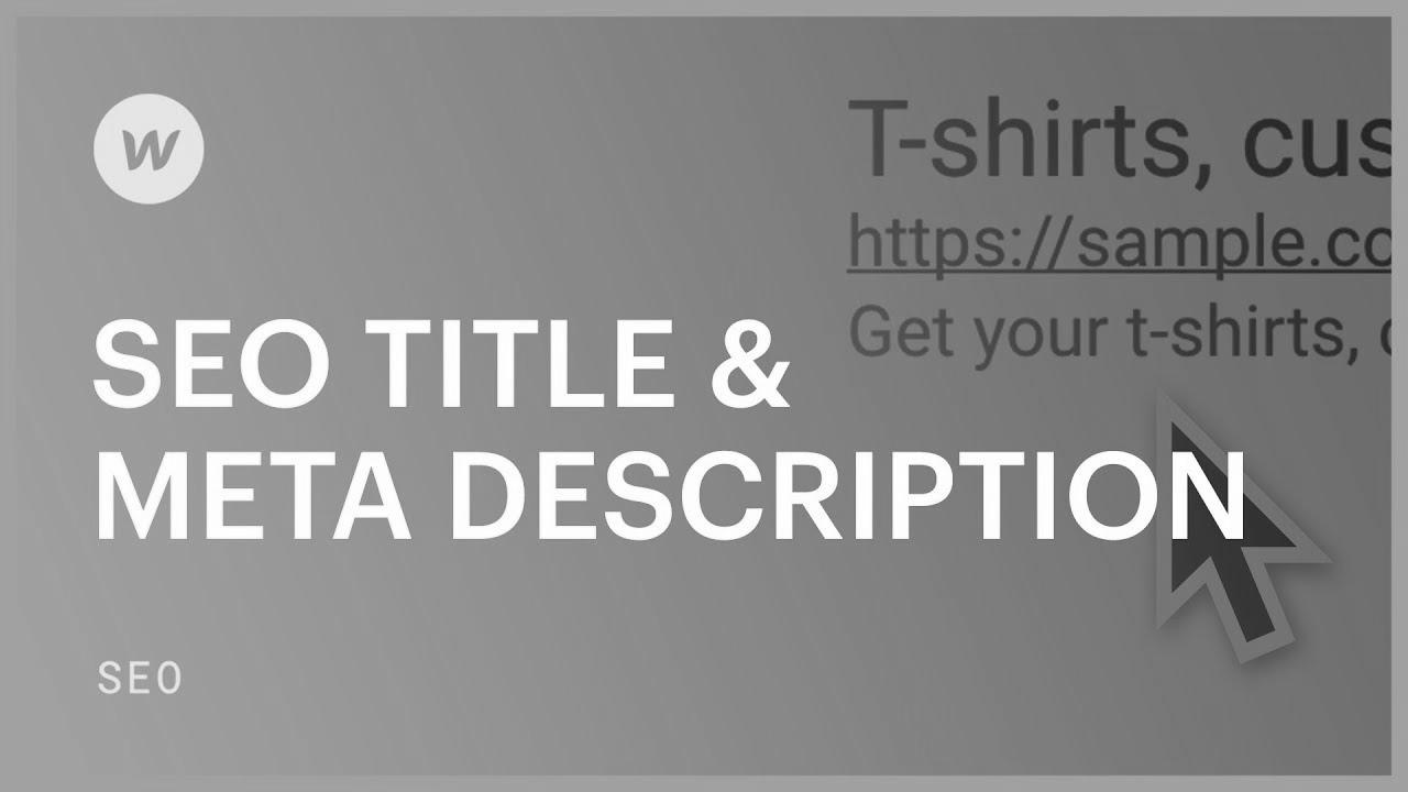 SEO Title & Meta Description — search engine marketing tutorial